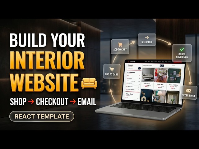 🛋️ Interior Design React E-Commerce Website - Product Page to Order Email Demo