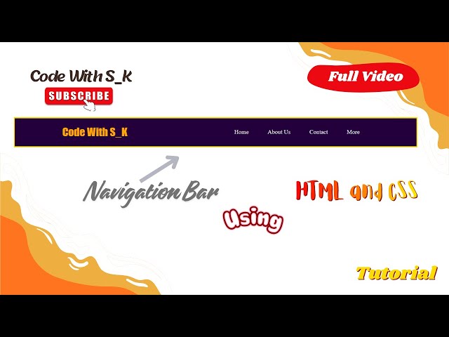 HTML & CSS Tutorial: Responsive Navigation Bar बनाना – Step by Step