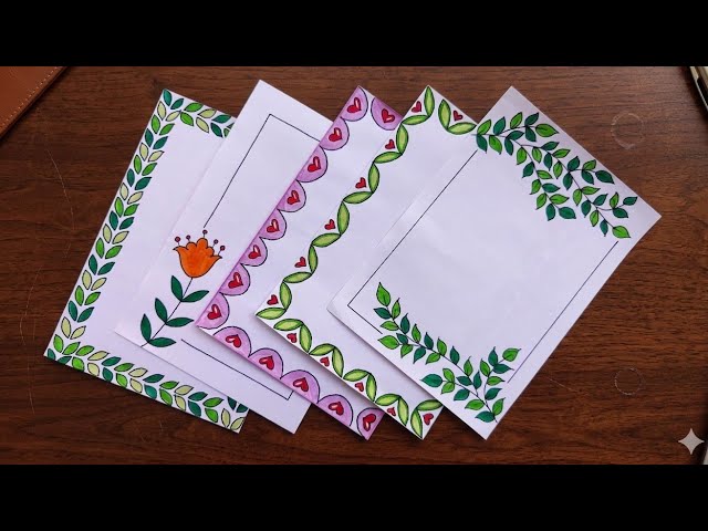 5 Border Design for your Project/ File Decoration ideas #borderdesigns #filedecorationidea 