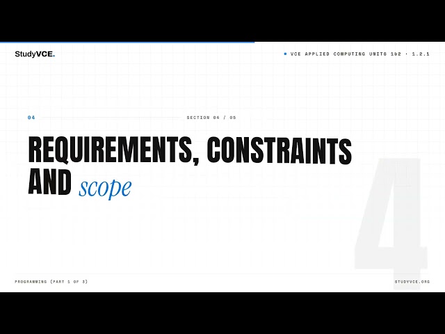VCE Applied Computing 1.2.1 — Programming (part 1 of 3)