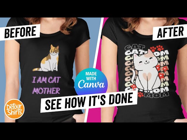 Before and After T-Shirt Design |  How to Create Wavy Text Lines on Canva Make Your Design Stand Out