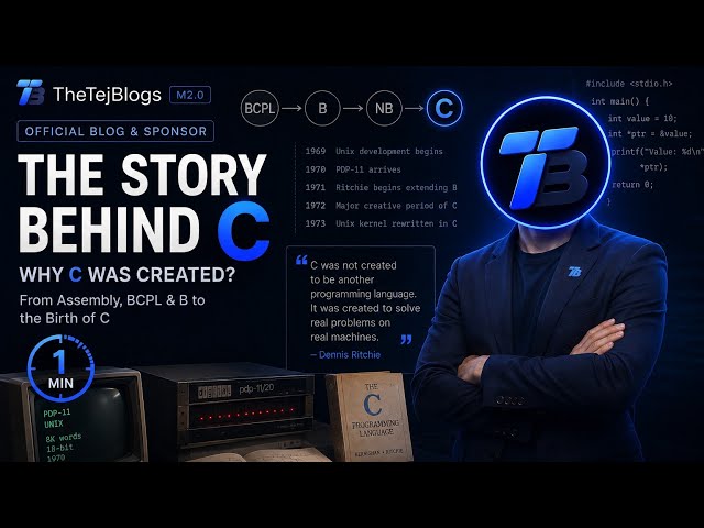 Why was the C programming language created ? | TheTejBlogs - C Master Series Part 01 Story Behind C 