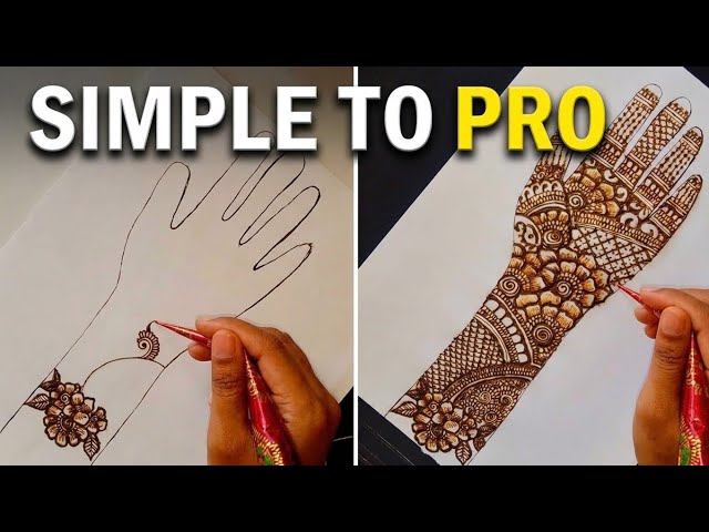 How to Draw Full Hand Mehndi Design from Simple to Pro