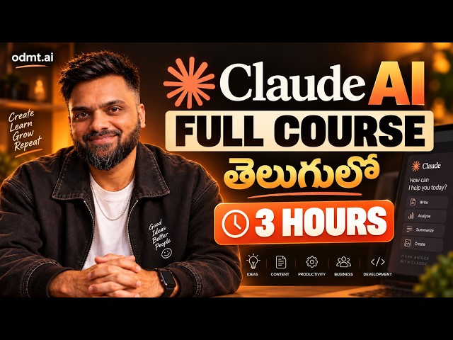 Claude AI Full Course in Telugu 2026 | 3 Hours Complete Tutorial for Beginners