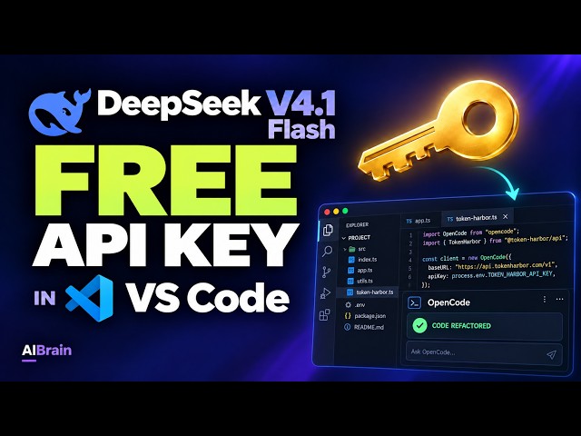 Use DeepSeek V4.1 Flash for FREE in VS Code (FREE API Key)