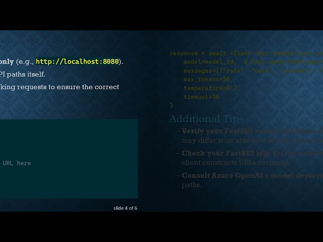 Using AsyncAzureOpenAI Client with Custom FastAPI Azure OpenAI Endpoints
