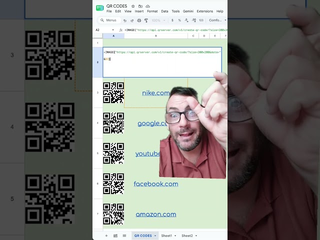 QR codes in Google Sheets