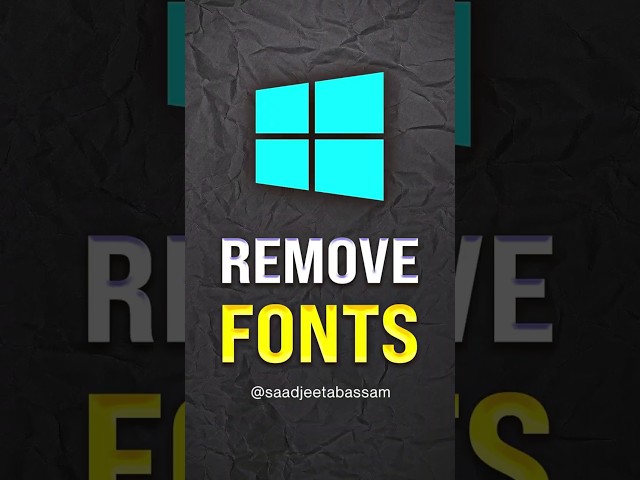 Delete Fonts on Windows FAST and EASY!