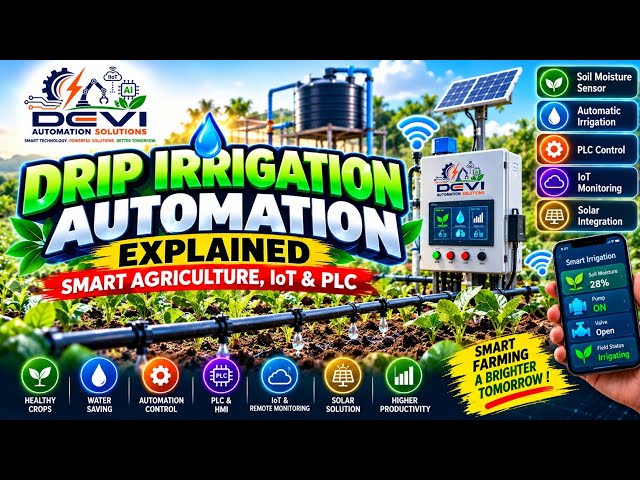 75E.Drip Irrigation Automation Explained | Smart Agriculture, IoT & PLC-English