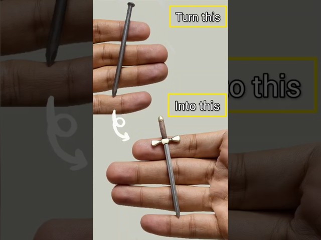 How to make an amazing metal sword from a nail 🗡| #DIY #howto #metalworking #handmade #howtomake