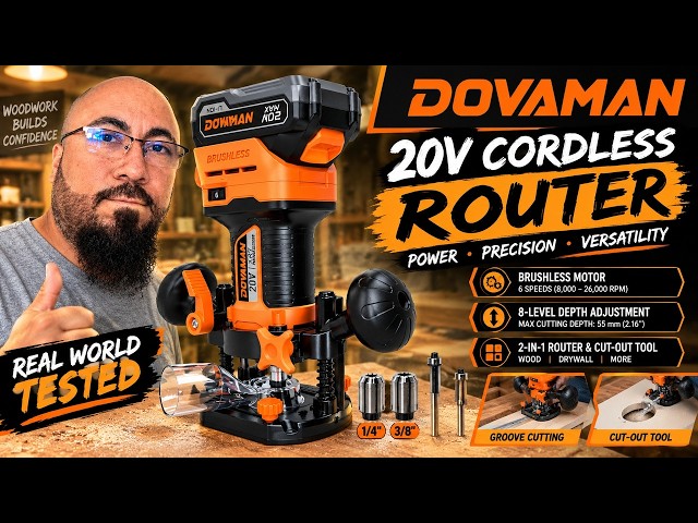 DOVAMAN XR7 20V Cordless Router Review & Real-World Test! 🔥