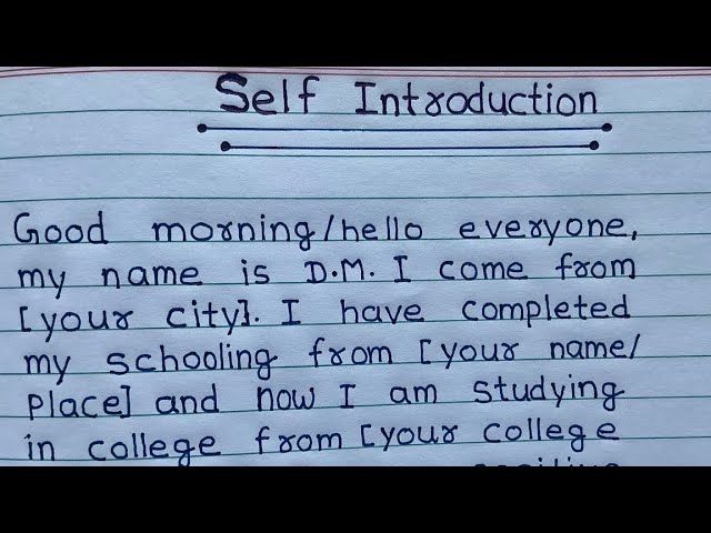 Self Introduction for Interview | Best Self Introduction Answer for Fresher & Students 