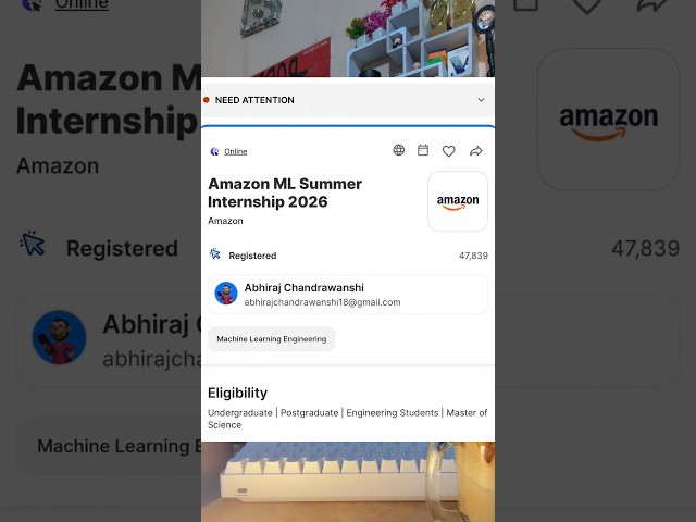 Get your Summer Internship 🥳Apply now for more details Comment me #internship #amazon #foryou