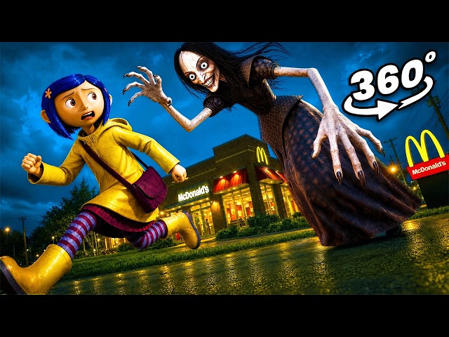 360° Coraline: The Beldam at the Burger Restaurant | Fan-Made (Scary VR 360 4K Video)
