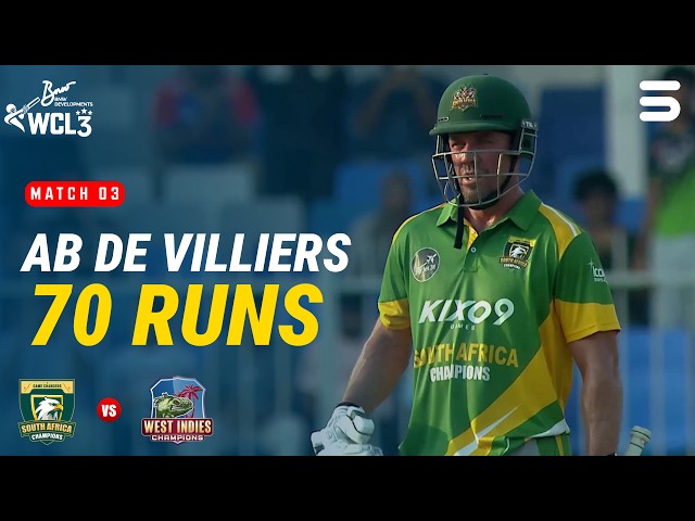 AB de Villiers Smashes 70 | South Africa Champions vs West Indies Champions | M 3 | WCL 2026 | M9O1T
