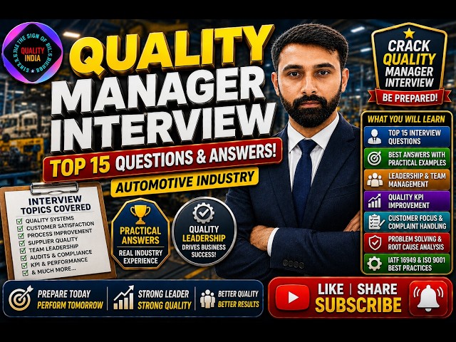 Quality Manager Interview | Top 15 Questions & Best Answers | Automotive Industry | Quality India