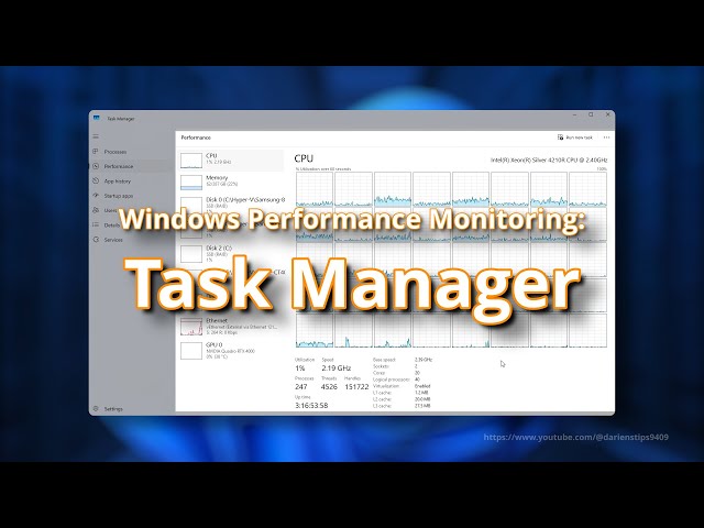Windows Performance Monitoring: Task Manager tutorial