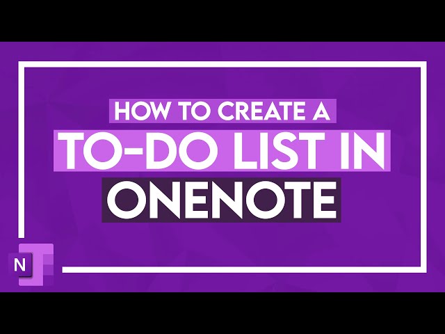 How to Create a To Do List in OneNote - OneNote Tutorial