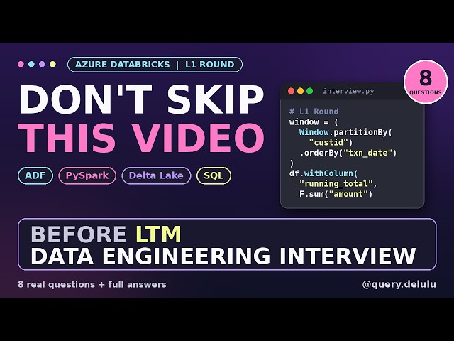 I Cracked the LTM Databricks L1 Round: 8 Real Questions + Answers