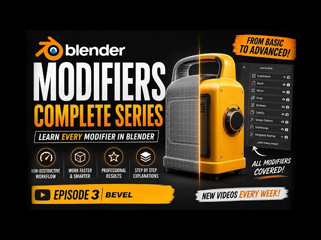 BEVEL MODIFIER, Blender tutorial, Blender beginner tutorial, Blender modifiers explained, Blender 5