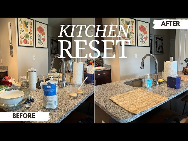 cozy kitchen reset 🧼 🫧 cleaning, organizing, and resetting my space
