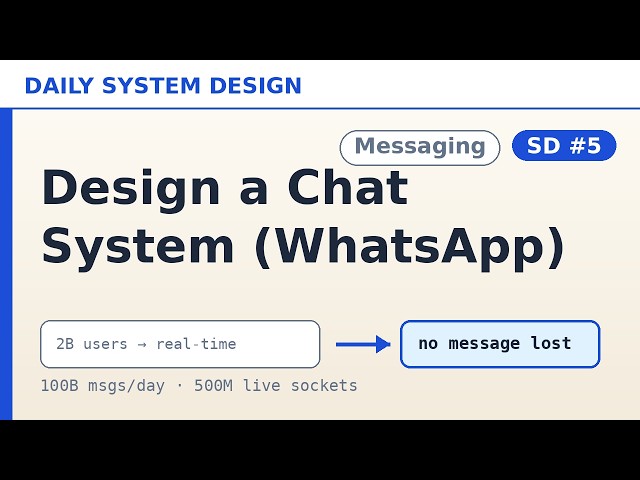 Design a Chat System (WhatsApp) (System Design #5) — HLD Explained