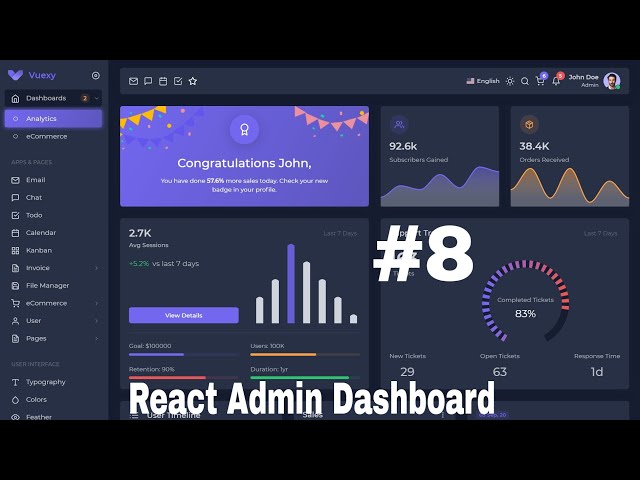 React Admin Dashboard || Full Stack|| Firebase || Routing || Vuexy Theme ||Real time project 🔥🔥🔥#8