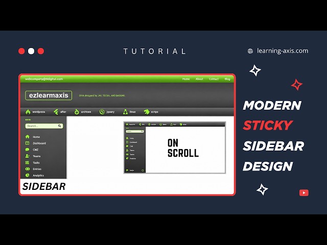 Sticky Sidebar | User Dashboard | HTML, CSS & JavaScript