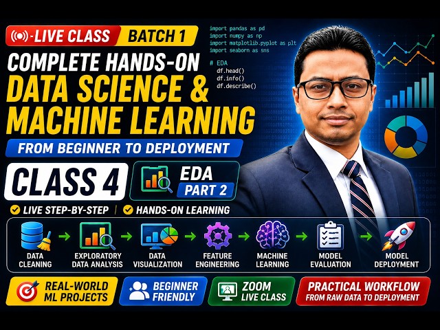 ক্লাস 4 | EDA Part 2 | Machine Learning & Data Analysis Course | Step-by-Step (Bangla)