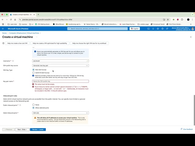 How to Create Azure VM Part 1 (Mental Note)