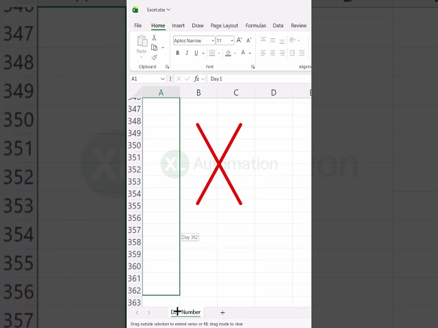 Day Number Series Shortcut — Enter days instantly #excel #dataextractor #exceltips #exceltricks