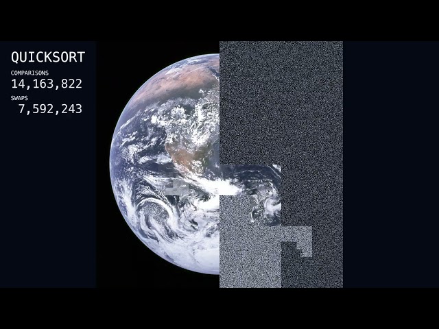 The Blue Marble, Reassembled by Quicksort — 1,048,576 Pixels of Earth Sorted (4K) | 7