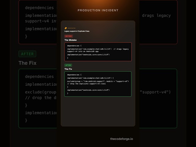 Java Exceptions: The Release-Day Chat SDK That Smuggled support-v4 Into an AndroidX App #Shorts
