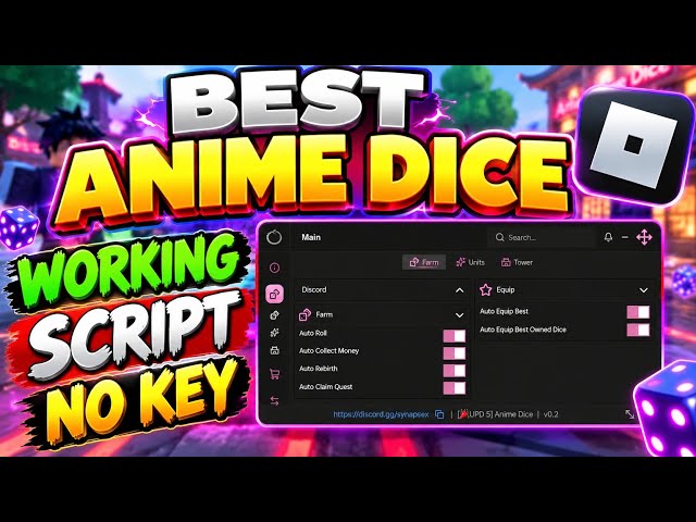 [BEST] Anime Dice Script *NO KEY* | Quest, Auto Roll, Rebirth, Equip & More - Roblox