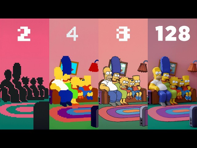 The Simpsons in different bits