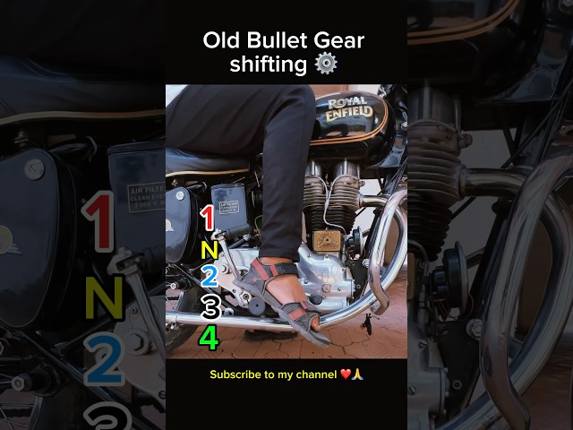 Old bullet gear shifting⚙️ #automobile #nothingimposibleinthisworld #bullet #bulletlover