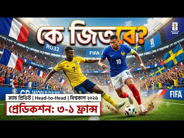 France vs Sweden Match Prediction | বিশ্বকাপ ২০২৬ | ফ্রান্স বনাম সুইডেন বিশ্লেষণ।