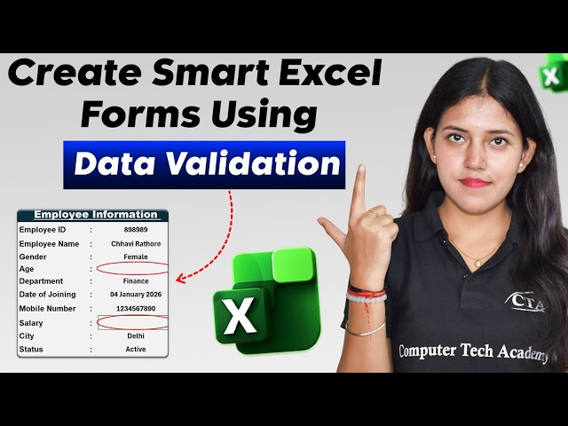 Excel Data Validation Form | How to Use Data Validation Form in MS Excel? | Computer Tech Academy