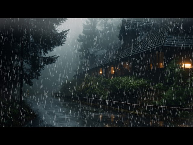 Heavy Rain at Night to Sleep Fast | Relaxing Rain Sounds for Sleeping & Study