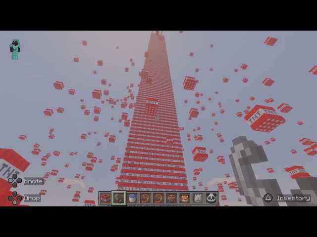 Me exploding TNT in Minecraft.