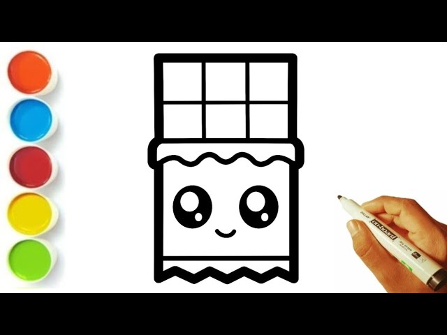HOW TO DRAW A KAWAII CHOCOLATE 🍫 BAR EASY