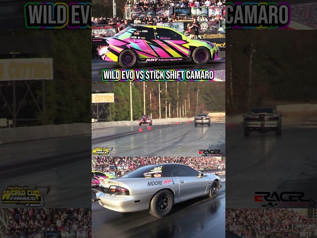 Wild Evo vs Stick Shift Camaro #importvsdomestic #stickshift