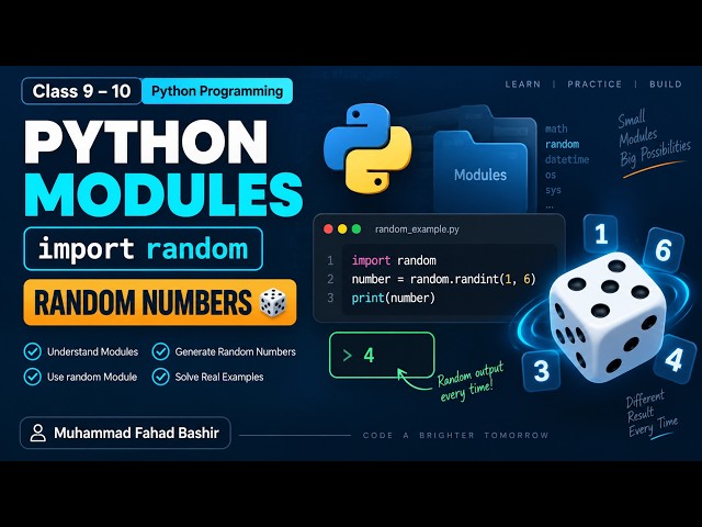 Python Modules & Random Numbers Explained | import random | Class 9–10 Computer Science