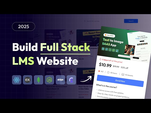 Build Full Stack LMS Website using MERN Stack | Create Full Stack React JS Project