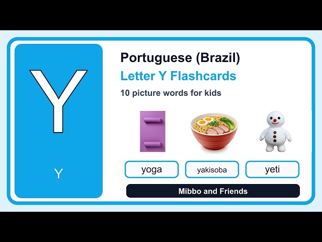 Portuguese (Brazil) Letter Y Flashcards | Learn 10 Words