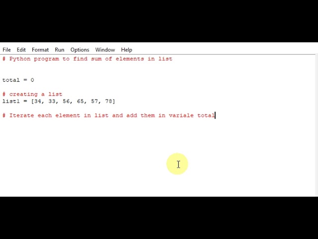 Python program to find sum of elements in list #pythonforbeginner #python