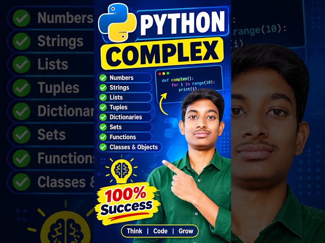 Python Complex Data Type Explained in Telugu | Python Shorts