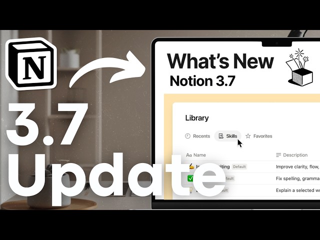Everything NEW in Notion's 3.7 Update | AI Skills, Custom Agents, Usage Limits & More!
