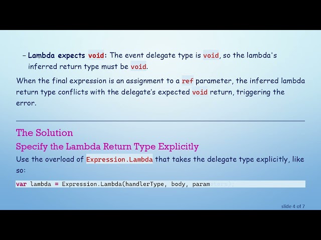 Handling ref Parameters in Dynamically Created Event Handlers Using Expression.Lambda