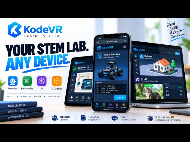 KodeVR: Your STEM Lab, On Any Device | Robotics, AI, Electronics & 3D Design